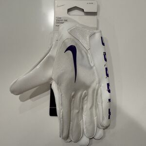 New LSU TIGERS Louisiana Nike Vapor Jet Football Gloves Mens XL Team Issued